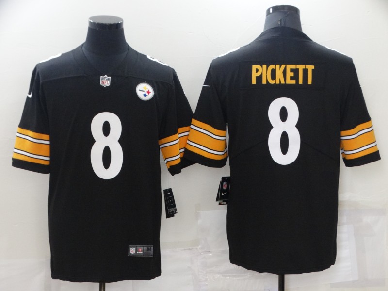 Men's Pittsburgh Steelers Kenny Pickett #8 Black Jersey